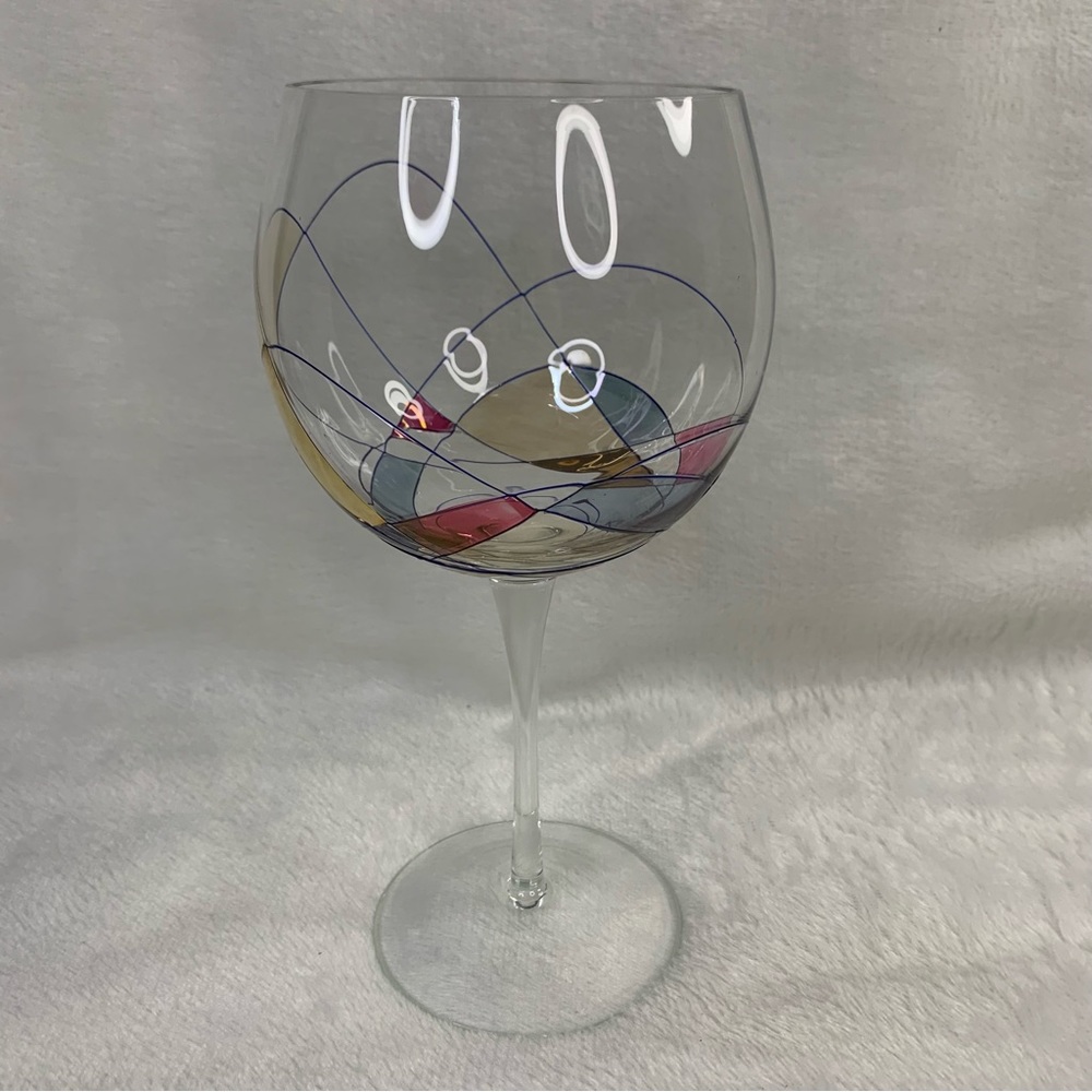 Mosaic Balloon Pinot Red Wine Glass Lines Colors Replacement SINGLE